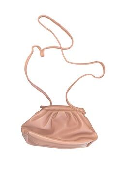 Brown/Tan Gathered Leather Crossbody Bag